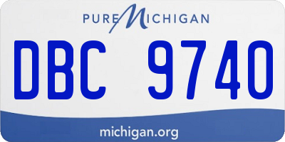 MI license plate DBC9740