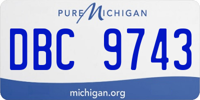 MI license plate DBC9743