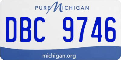 MI license plate DBC9746