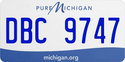 MI license plate DBC9747