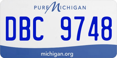 MI license plate DBC9748