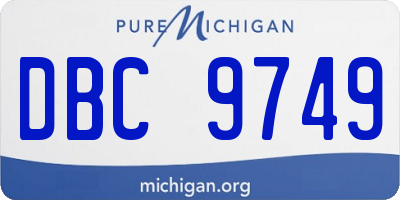 MI license plate DBC9749