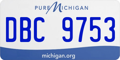 MI license plate DBC9753