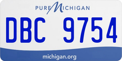 MI license plate DBC9754