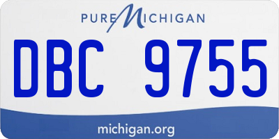 MI license plate DBC9755