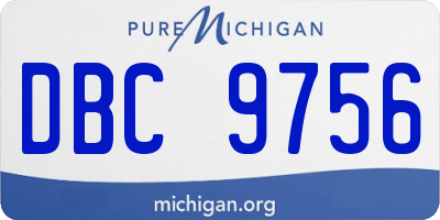 MI license plate DBC9756