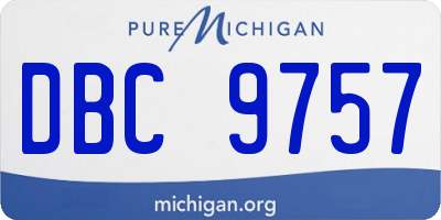 MI license plate DBC9757