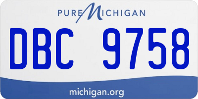 MI license plate DBC9758