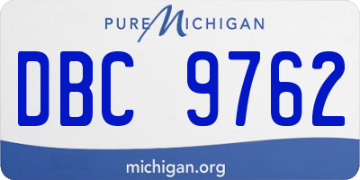 MI license plate DBC9762