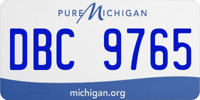 MI license plate DBC9765