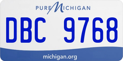 MI license plate DBC9768