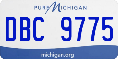 MI license plate DBC9775