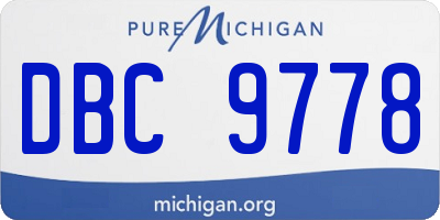 MI license plate DBC9778