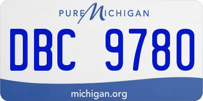 MI license plate DBC9780