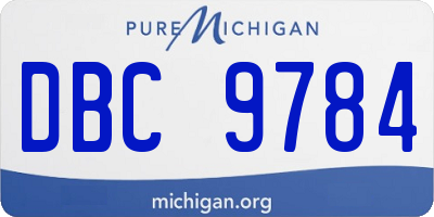 MI license plate DBC9784