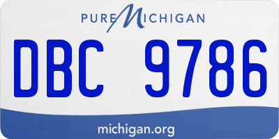 MI license plate DBC9786