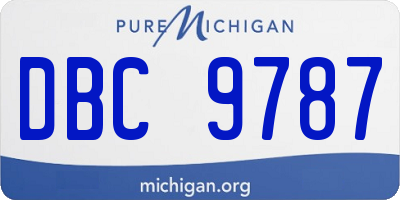 MI license plate DBC9787