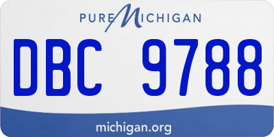 MI license plate DBC9788