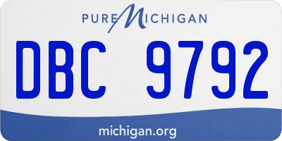 MI license plate DBC9792