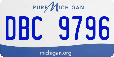 MI license plate DBC9796