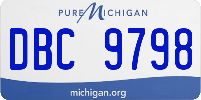 MI license plate DBC9798