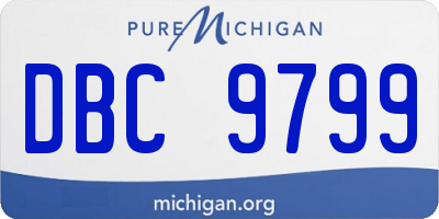 MI license plate DBC9799