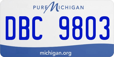MI license plate DBC9803