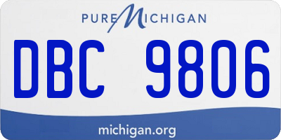 MI license plate DBC9806