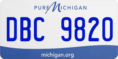 MI license plate DBC9820