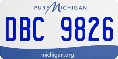 MI license plate DBC9826