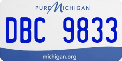 MI license plate DBC9833