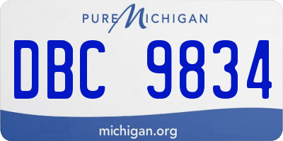 MI license plate DBC9834