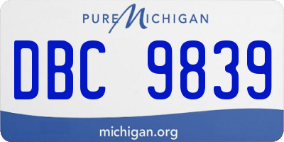 MI license plate DBC9839
