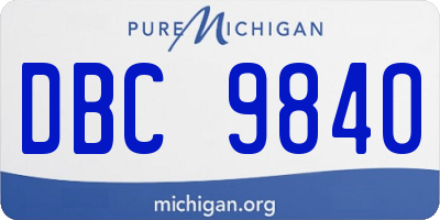 MI license plate DBC9840