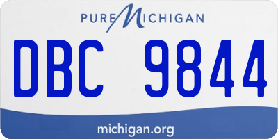 MI license plate DBC9844