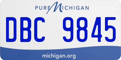 MI license plate DBC9845