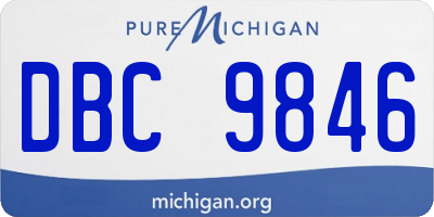 MI license plate DBC9846