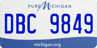 MI license plate DBC9849