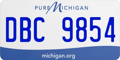 MI license plate DBC9854