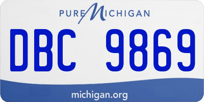 MI license plate DBC9869