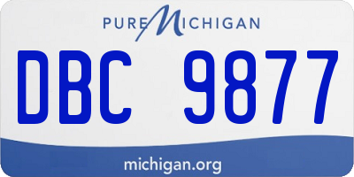 MI license plate DBC9877