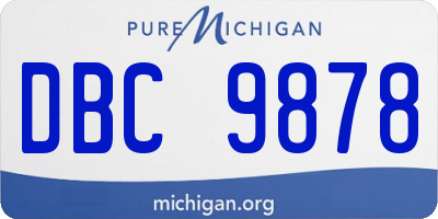 MI license plate DBC9878