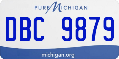MI license plate DBC9879