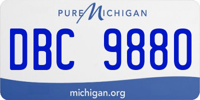 MI license plate DBC9880