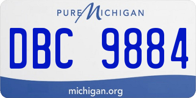 MI license plate DBC9884