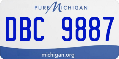 MI license plate DBC9887