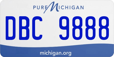MI license plate DBC9888