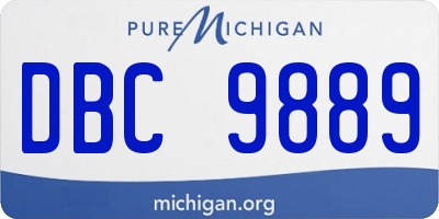 MI license plate DBC9889