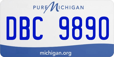 MI license plate DBC9890