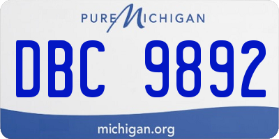 MI license plate DBC9892